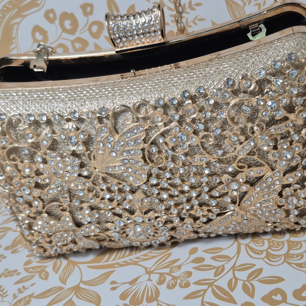 Sparkling Gold Rhinestone Clutch